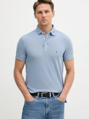 Tommy Hilfiger polo męski kolor niebieski gładki MW0MW17771