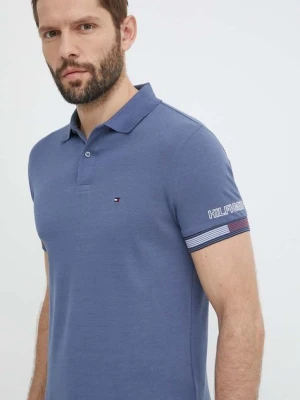 Tommy Hilfiger polo męski kolor niebieski gładki MW0MW34780