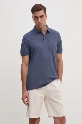 Tommy Hilfiger polo męski kolor niebieski wzorzysty MW0MW17771