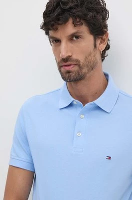 Tommy Hilfiger polo męski kolor niebieski wzorzysty MW0MW17771