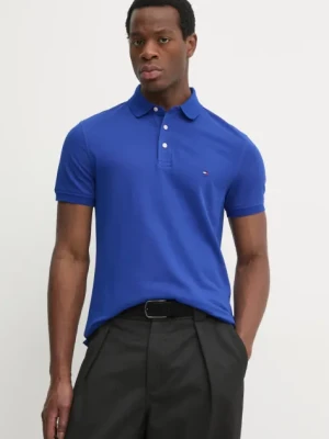 Tommy Hilfiger polo męski kolor niebieski wzorzysty MW0MW17771