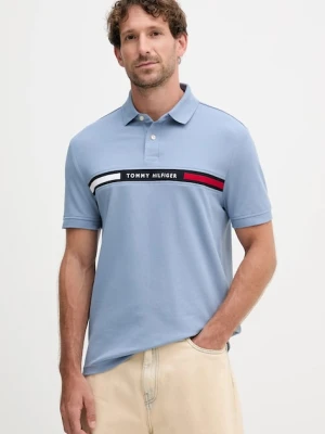 Tommy Hilfiger polo męski kolor niebieski z aplikacją MW0MW38130
