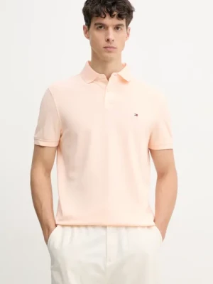 Tommy Hilfiger polo męski kolor pomarańczowy wzorzysty MW0MW17770