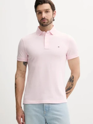 Tommy Hilfiger polo męski kolor różowy gładki MW0MW17771