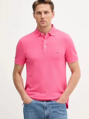 Tommy Hilfiger polo męski kolor różowy gładki MW0MW17771