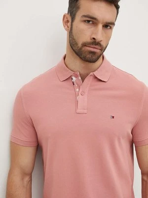 Tommy Hilfiger polo męski kolor różowy gładki MW0MW34738