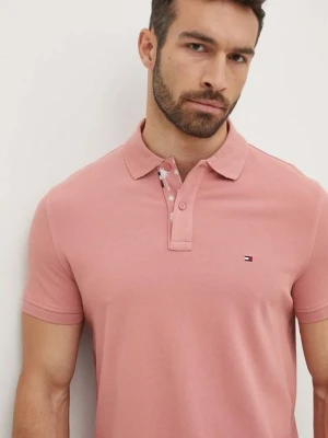 Tommy Hilfiger polo męski kolor różowy gładki MW0MW34738