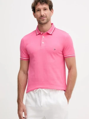 Tommy Hilfiger polo męski kolor różowy gładki MW0MW39993