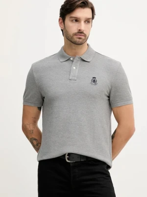 Tommy Hilfiger polo męski kolor szary melanżowy MW0MW40820