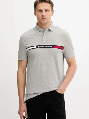 Tommy Hilfiger polo męski kolor szary z aplikacją MW0MW38130