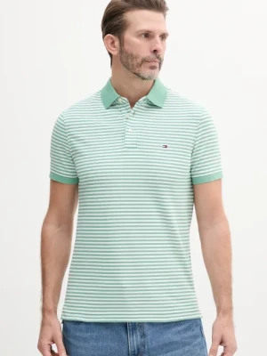 Tommy Hilfiger polo męski kolor zielony gładki MW0MW17771