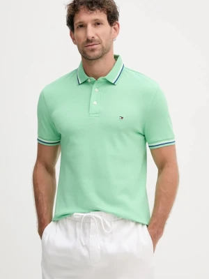 Tommy Hilfiger polo męski kolor zielony gładki MW0MW39993