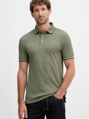 Tommy Hilfiger polo męski kolor zielony gładki MW0MW39993