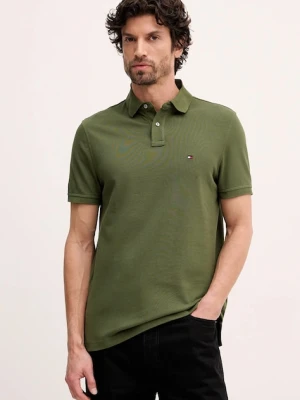 Tommy Hilfiger polo męski kolor zielony wzorzysty MW0MW17770