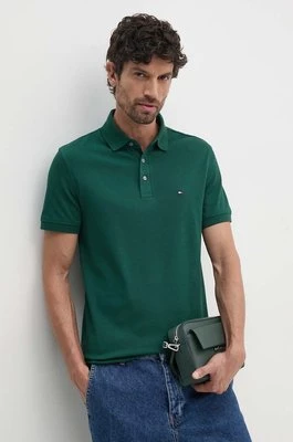 Tommy Hilfiger polo męski kolor zielony wzorzysty MW0MW17771