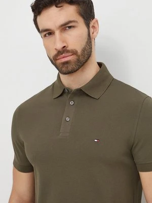 Tommy Hilfiger polo męski kolor zielony wzorzysty MW0MW17771