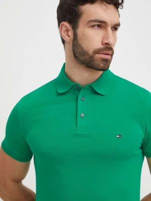 Tommy Hilfiger polo męski kolor zielony wzorzysty MW0MW17771