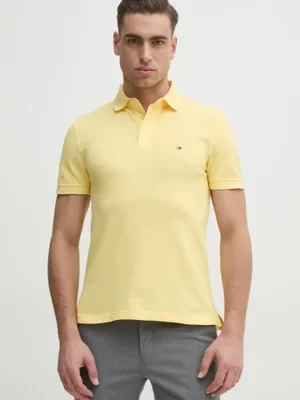 Tommy Hilfiger polo męski kolor żółty gładki MW0MW17771