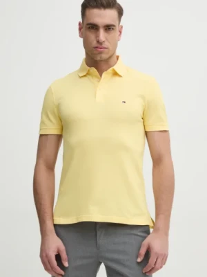 Tommy Hilfiger polo męski kolor żółty gładki MW0MW17771