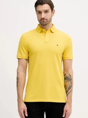 Tommy Hilfiger polo męski kolor żółty wzorzysty MW0MW17770