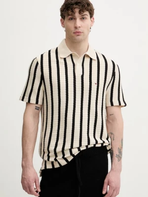 Tommy Hilfiger polo męskie bawełniane beżowy