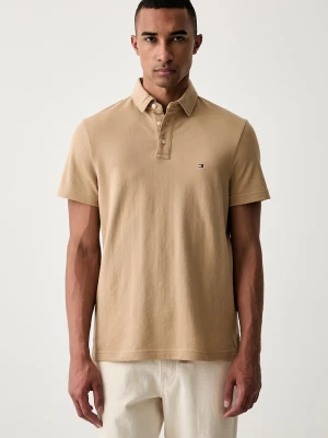 Tommy Hilfiger polo męskie bawełniane beżowy