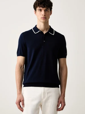 Tommy Hilfiger polo męskie bawełniane granatowy