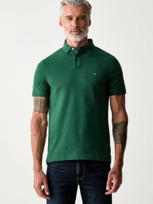 Tommy Hilfiger polo męskie bawełniane z elastanem zielony