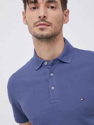 Tommy Hilfiger Polo męskie kolor fioletowy gładki MW0MW17771