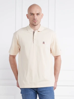 Tommy Hilfiger Polo MONOGRAM PLACKET ARCHIV | Loose fit beżowy