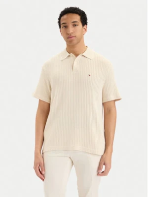 Tommy Hilfiger Polo MW0MW42770 Kremowy Regular Fit