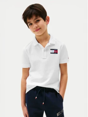 Tommy Hilfiger Polo Script Flag Logo KB0KB09711 Biały Regular Fit