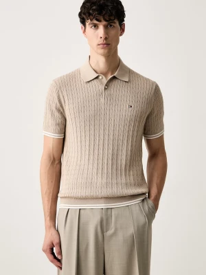 Tommy Hilfiger polo swetrowe męskie bawełniane beżowy