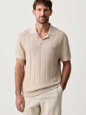 Tommy Hilfiger polo swetrowe męskie z lyocellem beżowy