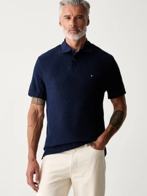 Tommy Hilfiger polo swetrowe męskie z lyocellem granatowy