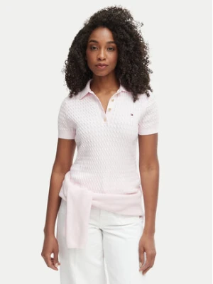 Tommy Hilfiger Polo WW0WW41474 Różowy Regular Fit
