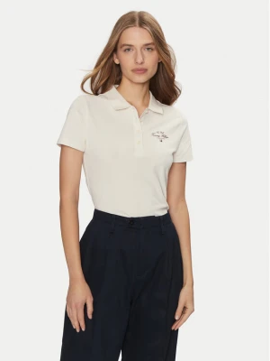 Tommy Hilfiger Polo WW0WW43930 Beżowy Slim Fit