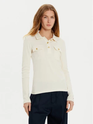 Tommy Hilfiger Polo WW0WW45308 Écru Slim Fit Kremowy