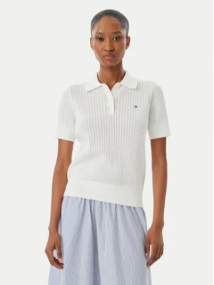 Tommy Hilfiger Polo WW0WW49362 Biały Slim Fit