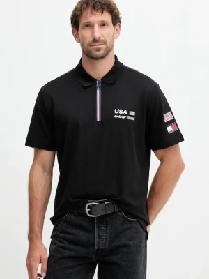 Tommy Hilfiger polo x SAIL GP męski kolor czarny z aplikacją MW0MW41415