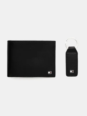 Tommy Hilfiger Portfel skórzany + brelok czarny