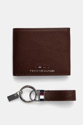 Tommy Hilfiger portfel skórzany + brelok męski kolor brązowy AM0AM12788