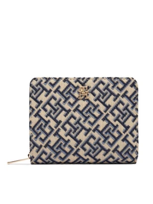 Tommy Hilfiger Portfel Th Icon Med Za W/ Flap Jacquard AW0AW18759 Niebieski