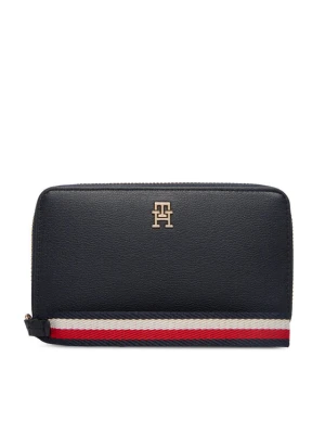 Tommy Hilfiger Portfel Th Logotape Compact Zip Around AW0AW18699 Granatowy