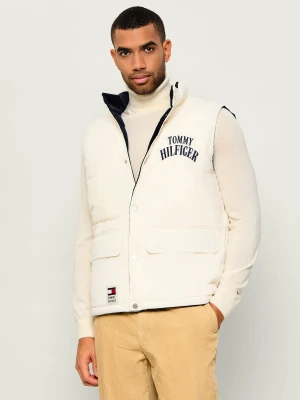 Tommy Hilfiger Puchowy dwustronny bezrękawnik | Regular Fit | sztruks ecru