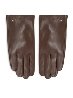 Tommy Hilfiger Rękawiczki Męskie Essential Flag Leather Gloves AM0AM11482 Brązowy