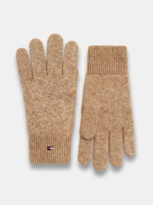 Tommy Hilfiger rękawiczki z wełną damskie kolor beżowy AW0AW17797