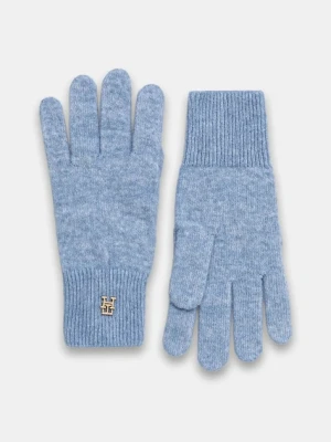Tommy Hilfiger rękawiczki z wełną damskie kolor niebieski AW0AW17798