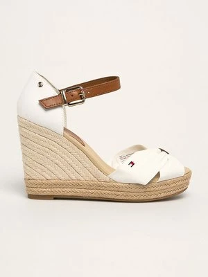 Tommy Hilfiger sandały BASIC OPENED TOE HIGH WEDGE kolor biały FW0FW04784