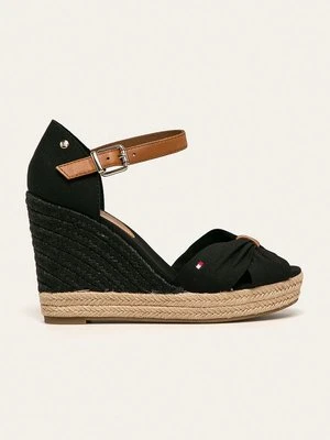 Tommy Hilfiger sandały BASIC OPENED TOE HIGH WEDGE kolor czarny FW0FW04784